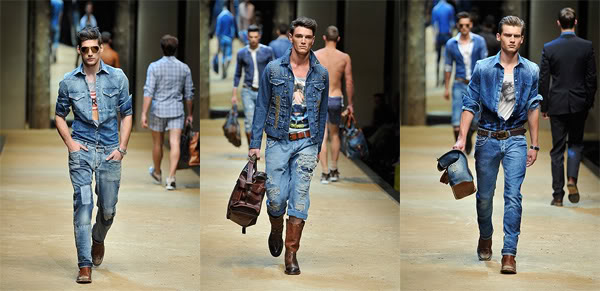 veste en jean homme mode
